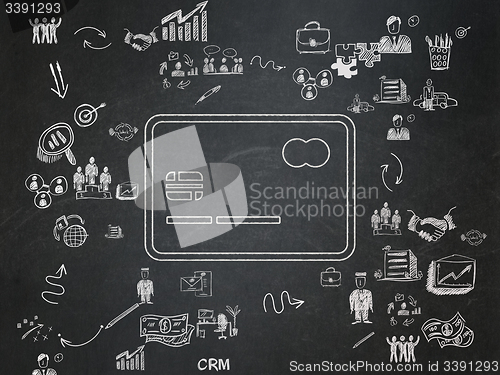 Image of Business concept: Credit Card on School Board background