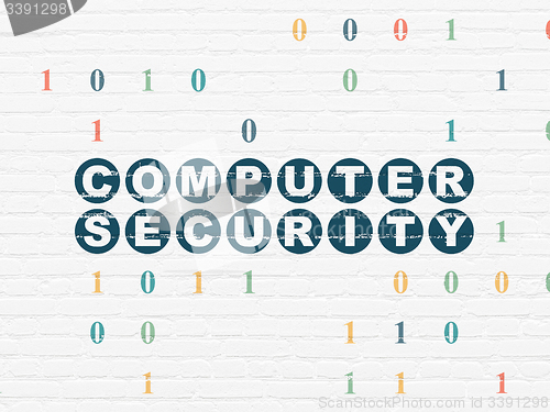 Image of Privacy concept: Computer Security on wall background