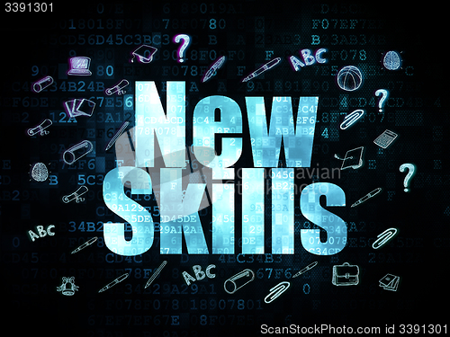 Image of Education concept: New Skills on Digital background