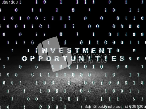 Image of Finance concept: Investment Opportunities in grunge dark room