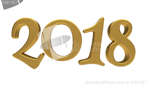 Image of Gold 2018 lettering isolated