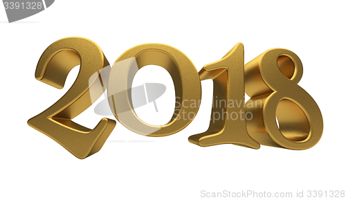 Image of Gold 2018 lettering isolated