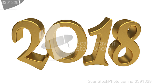 Image of Gold 2018 lettering isolated