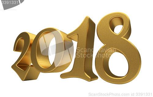 Image of Gold 2018 lettering isolated
