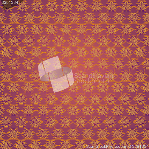 Image of wallpaper with golden patterns on the red