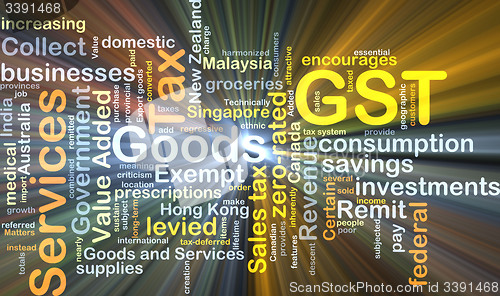 Image of GST background concept glowing