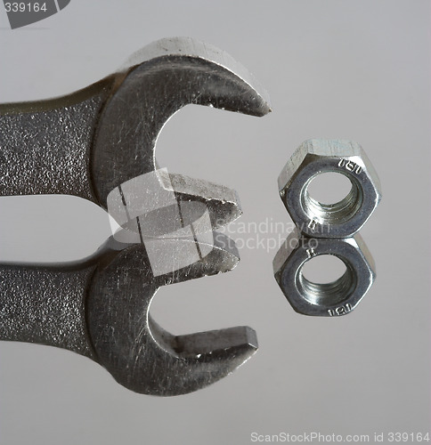 Image of Wrench and nut