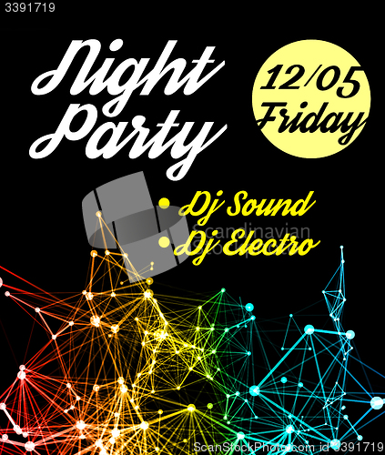 Image of Night Disco Party Poster Background