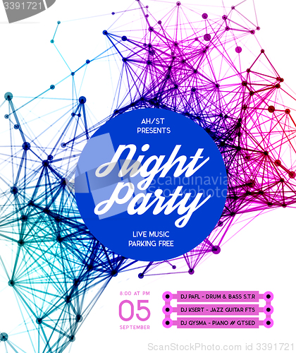 Image of Night Disco Party Poster Background