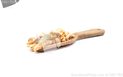 Image of Soy granules on shovel