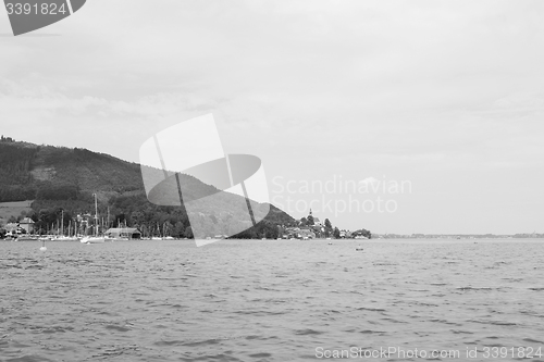 Image of View from Kammersee of the marina and village beyond