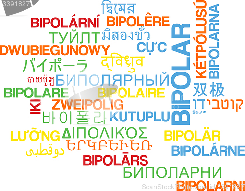 Image of Bipolar multilanguage wordcloud background concept