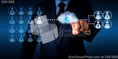 Image of Manager Outsourcing A Work Task Via The Cloud