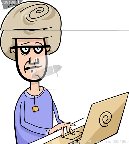 Image of man with notebook cartoon