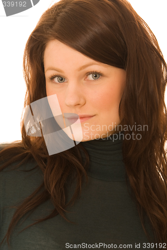Image of Portrait of young beautiful woman
