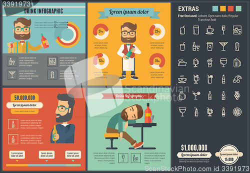 Image of Drink flat design Infographic Template