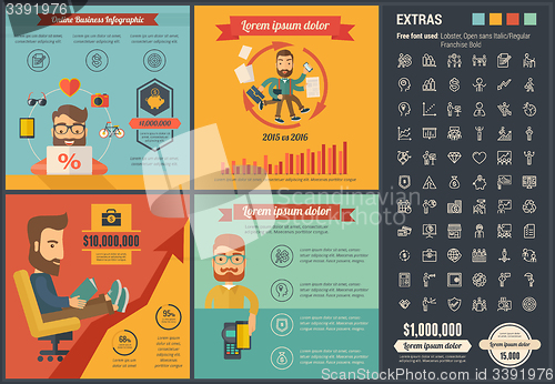 Image of Online Business flat design Infographic Template