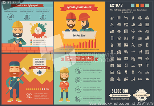 Image of Construction flat design Infographic Template