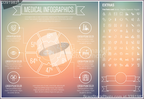 Image of Medical Line Design Infographic Template