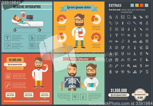 Image of Medicine flat design Infographic Template