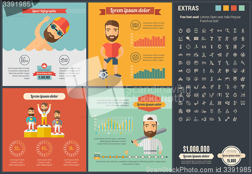 Image of Sports flat design Infographic Template