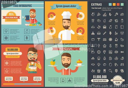 Image of Food flat design Infographic Template