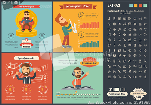 Image of Music flat design Infographic Template