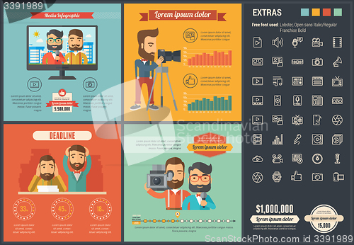 Image of Media flat design Infographic Template