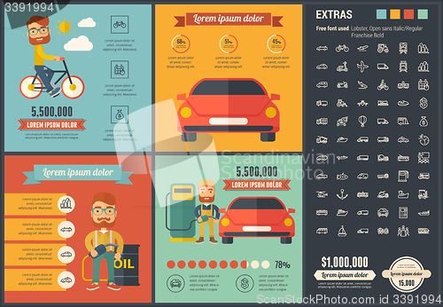 Image of Transportation flat design Infographic Template