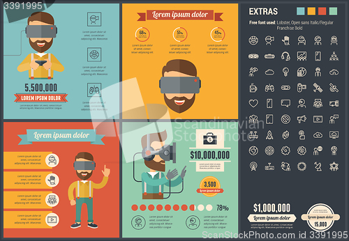 Image of Virtual Reality flat design Infographic Template