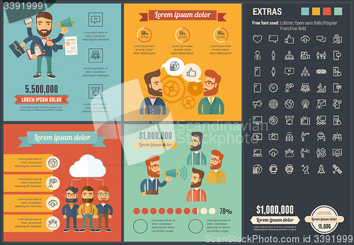 Image of Social Media flat design Infographic Template