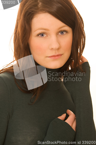 Image of Portrait of young beautiful woman