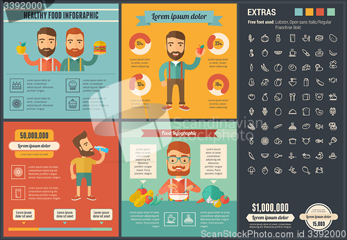 Image of Healthy Food flat design Infographic Template