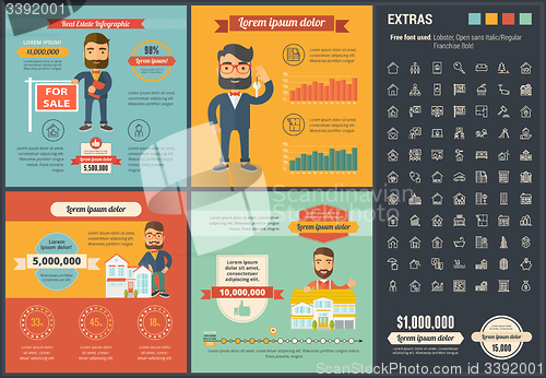 Image of Real Estate flat design Infographic Template