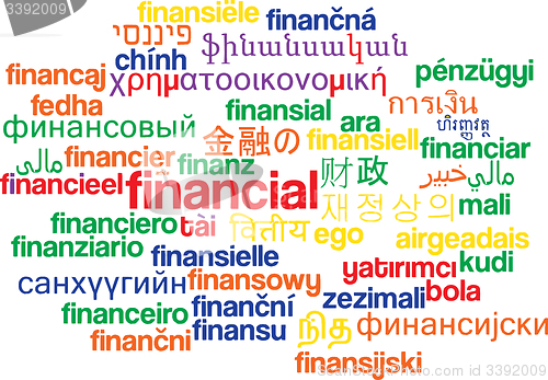Image of Financial multilanguage wordcloud background concept