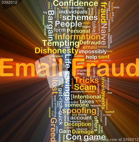 Image of Email fraud background concept glowing