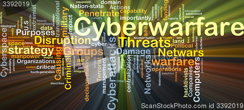 Image of Cyberwarfare background concept glowing