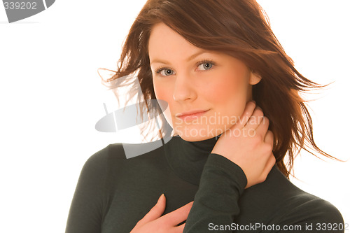 Image of Portrait of young beautiful woman
