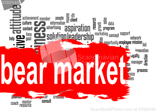 Image of Bear market word cloud with red banner