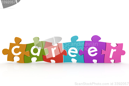 Image of Colorful puzzle with career word