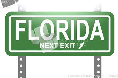 Image of Florida green sign board isolated