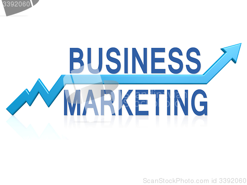 Image of Business marketing with blue arrow