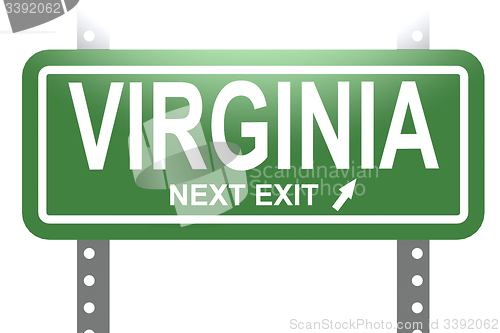 Image of Virginia green sign board isolated