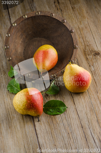 Image of Pears in a Wood Bowl