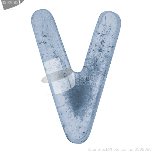 Image of Letter V in ice