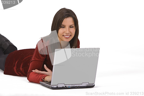Image of Woman working on a laptop