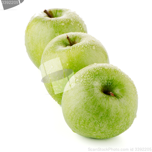 Image of Three fresh green apples