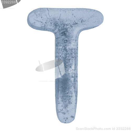 Image of Letter T in ice