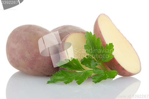 Image of Red sliced potatoes