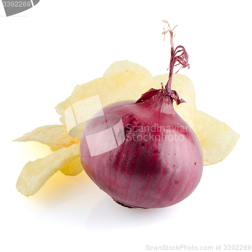 Image of Potato chips and onion